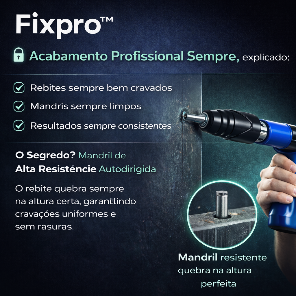 Fixpro™- Pistola para Fixar Rebites + Óculos + Luvas de Proteção D' Brinde!🔥