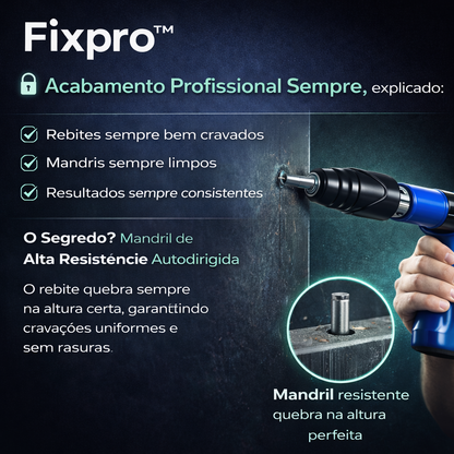 Fixpro™- Pistola para Fixar Rebites + Óculos + Luvas de Proteção D' Brinde!🔥