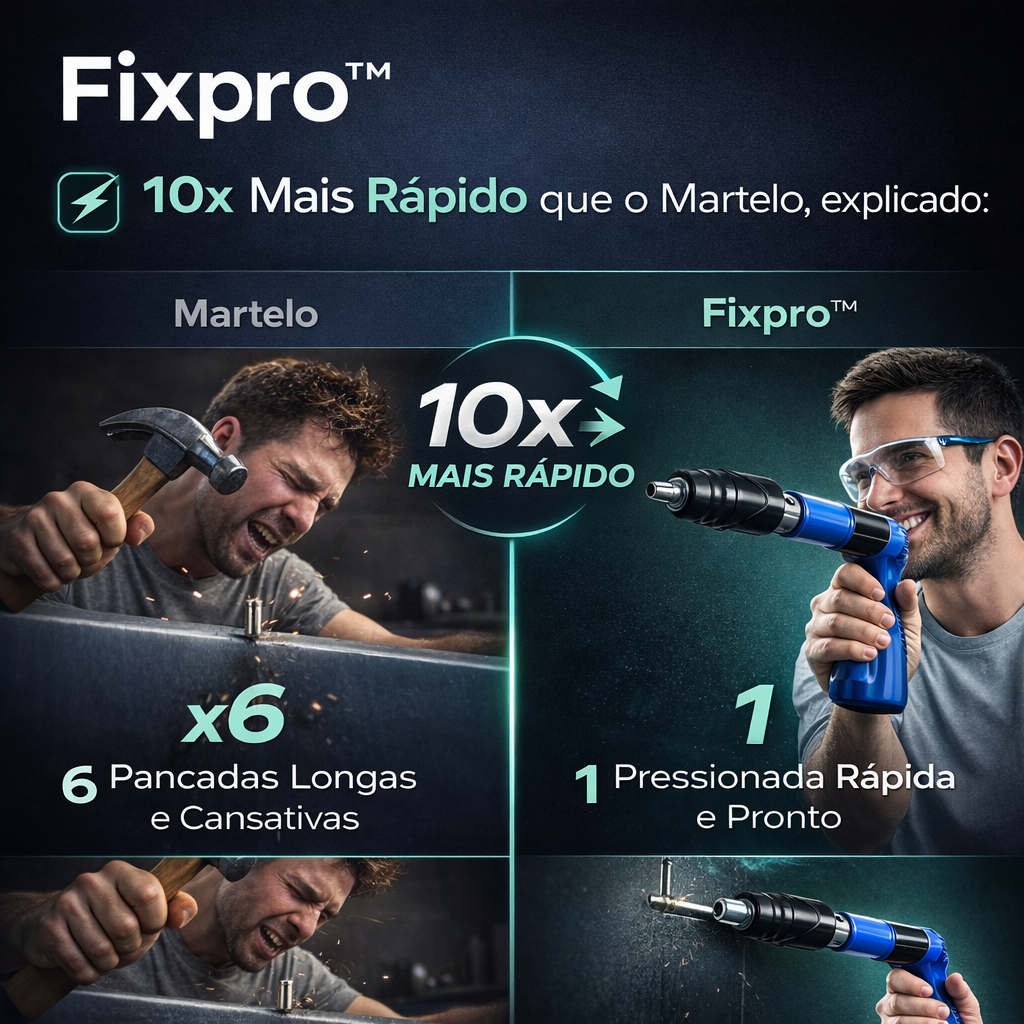 Fixpro™- Pistola para Fixar Rebites + Óculos + Luvas de Proteção D' Brinde!🔥