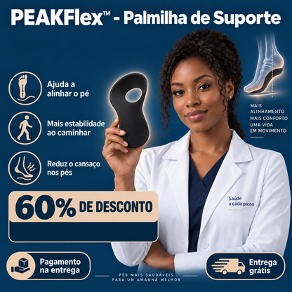 PEAKFlex™ – Palmilha de Suporte para Corrigir o Pé + 60% DE DESCONTO HOJE! 🔥