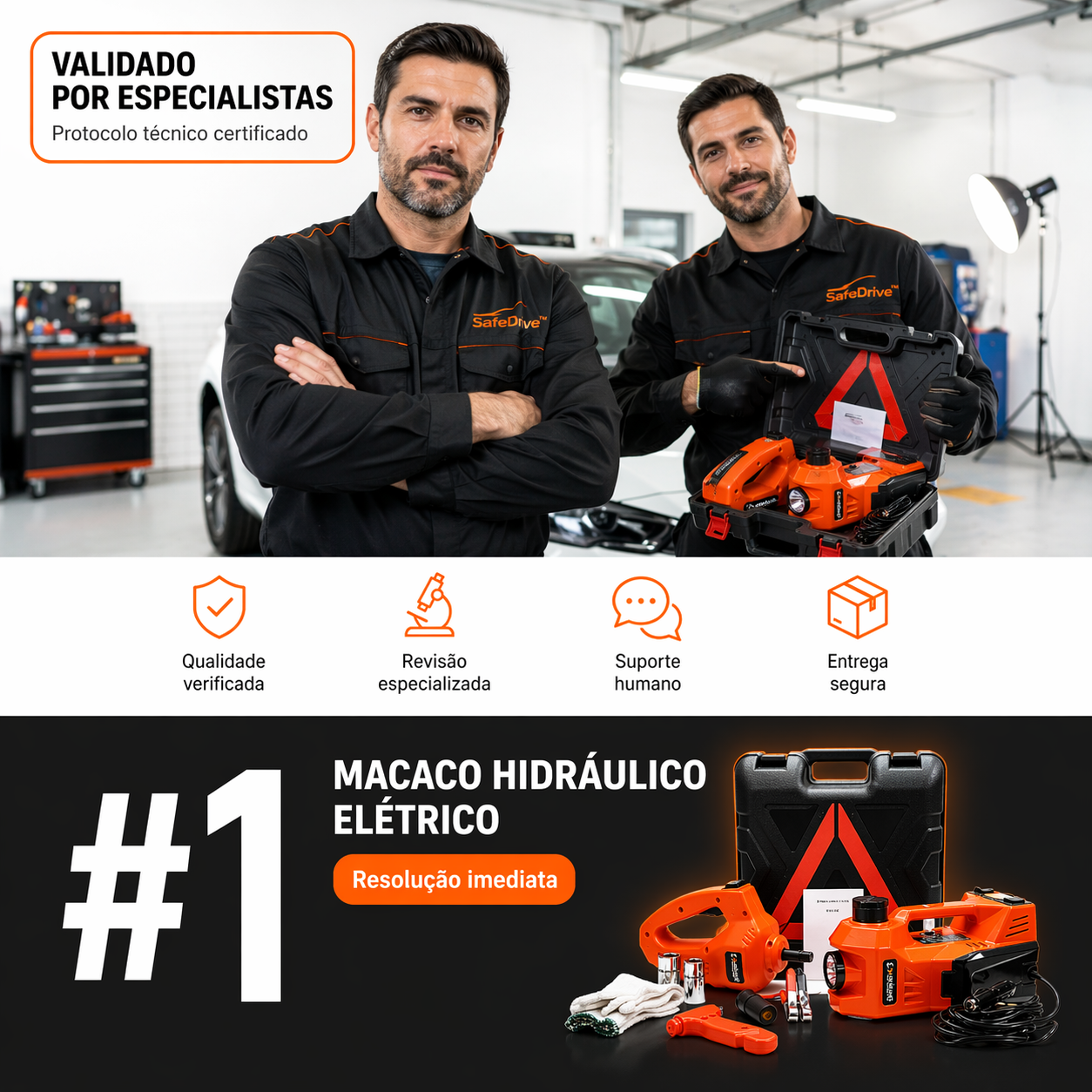 SafeDrive™ - Kit Completo Automotivo para Trocar Pneu + Compressor Elétrico 🔥
