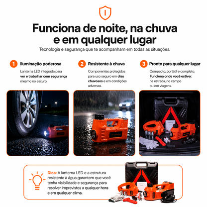 SafeDrive™ - Kit Completo Automotivo para Trocar Pneu + Compressor Elétrico 🔥