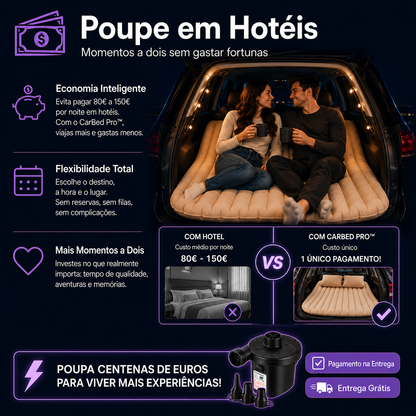 🛏️ CarBed Pro™ - Cama Inflável para carro + Bomba Eletrica de Brinde🔥
