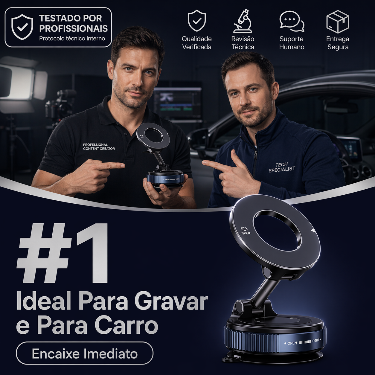 NovaMag™ - Suporte Magnético Profissional 360°