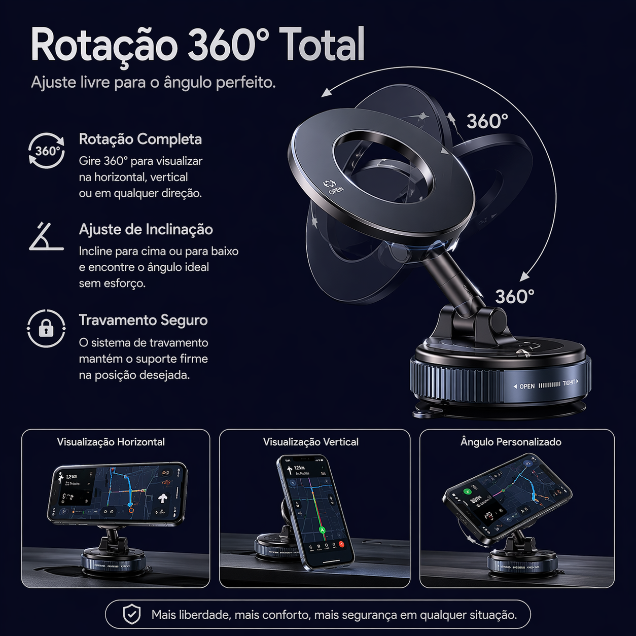 NovaMag™ - Suporte Magnético Profissional 360°