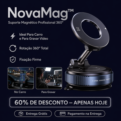 NovaMag™ - Suporte Magnético Profissional 360°