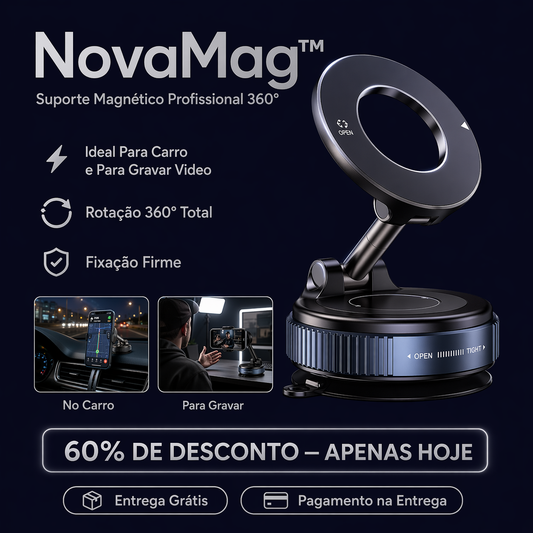 NovaMag™ - Suporte Magnético Profissional 360°