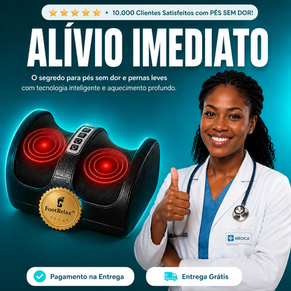 🦶 FootRelax™ - Massageador  com Aquecimento para Pés Cansados e Dores