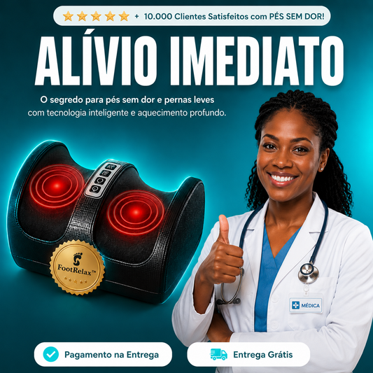 🦶 FootRelax™ - Massageador  com Aquecimento para Pés Cansados e Dores