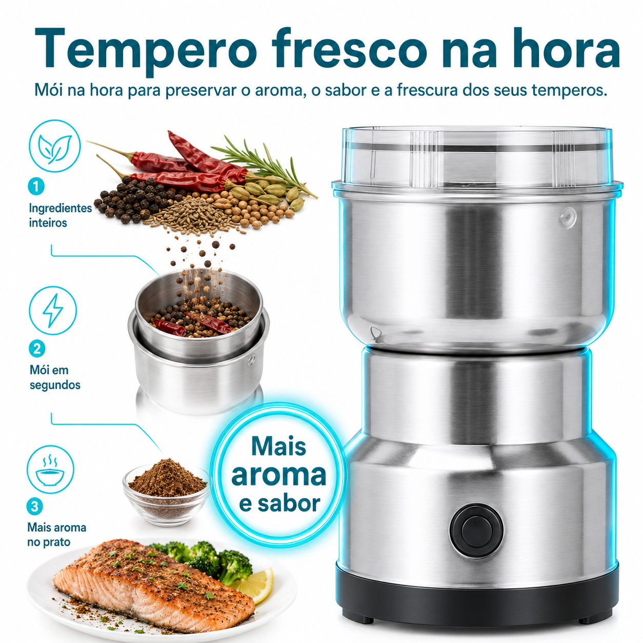 SaborFresco™ - Moedor Elétrico Sem Esforço