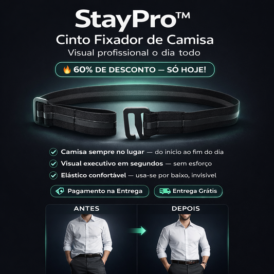 StayPro™ - Cinto Fixador de Camisa, Visual profissional o dia todo