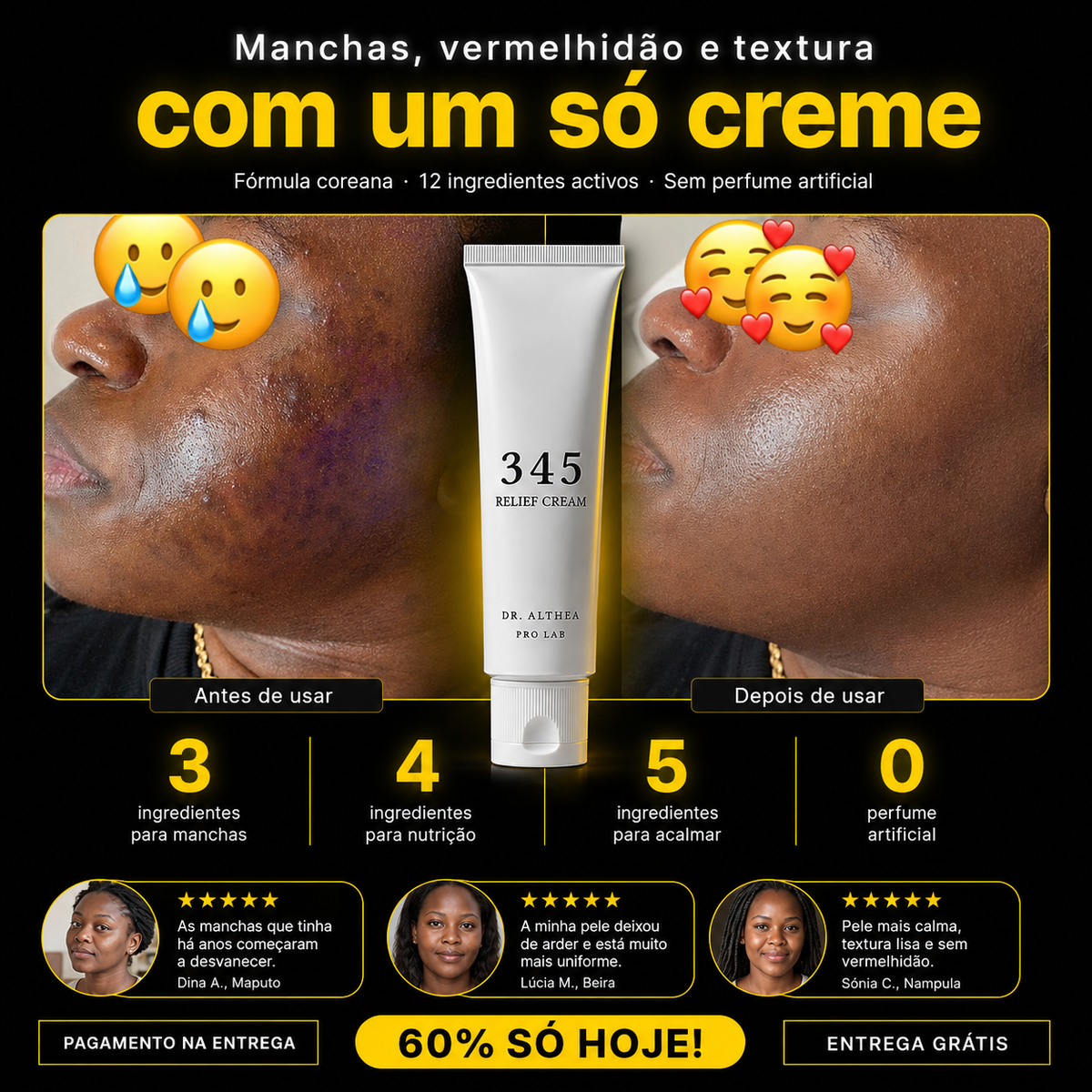 345™ - Creme Coreano para Acne e Manchas +60% DE DESCUENTO SOMENTE HOJE! 🔥