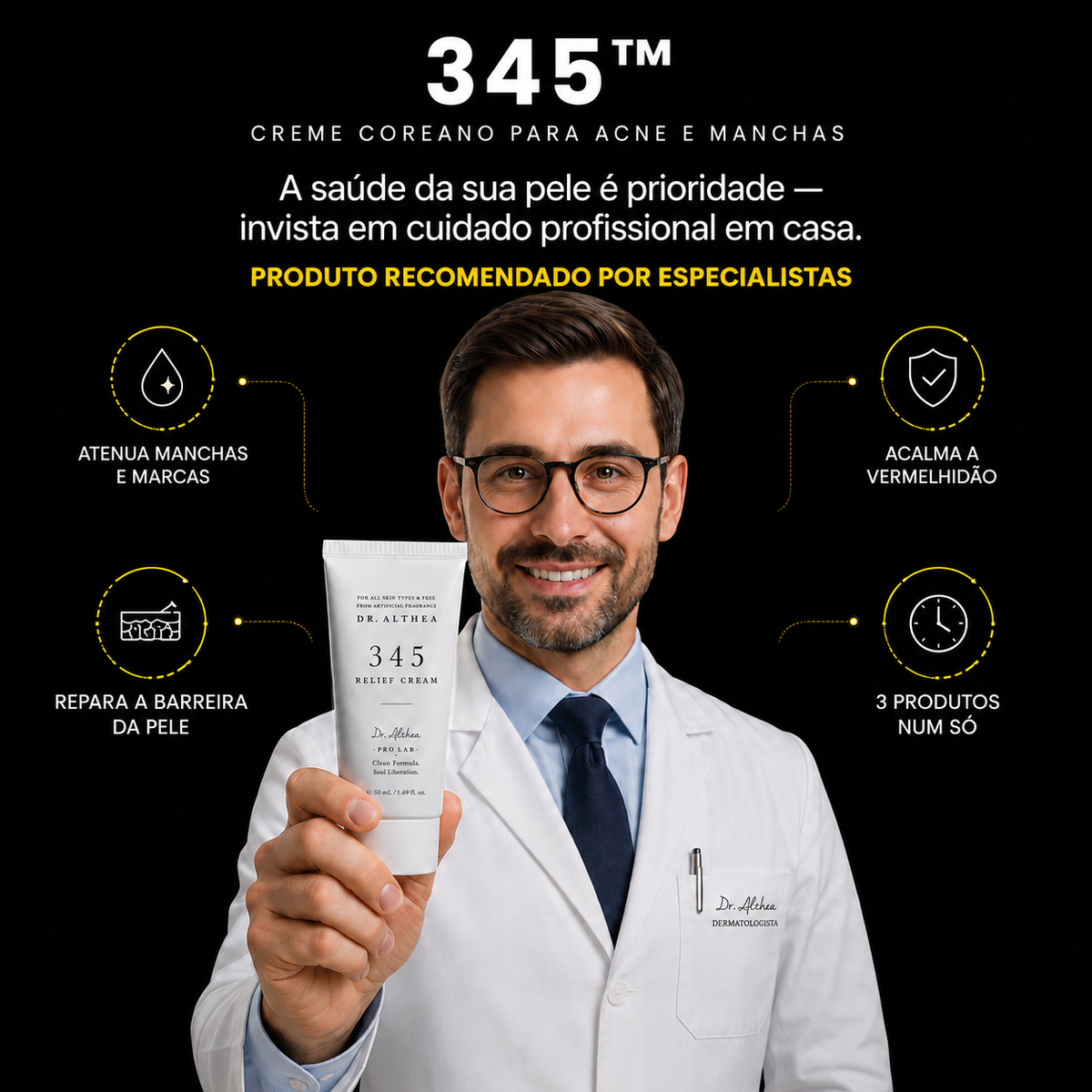 345™ - Creme Coreano para Acne e Manchas +60% DE DESCUENTO SOMENTE HOJE! 🔥