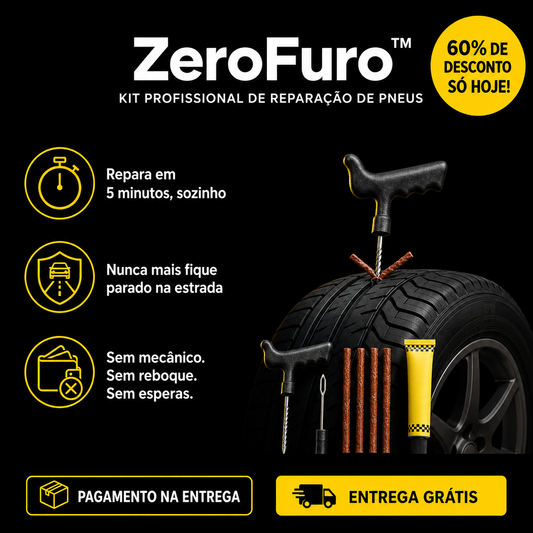 ZeroFuro™ – Kit Profissional de Reparação de Pneus 🔥 +60% DE DESCONTO SÓ HOJE!