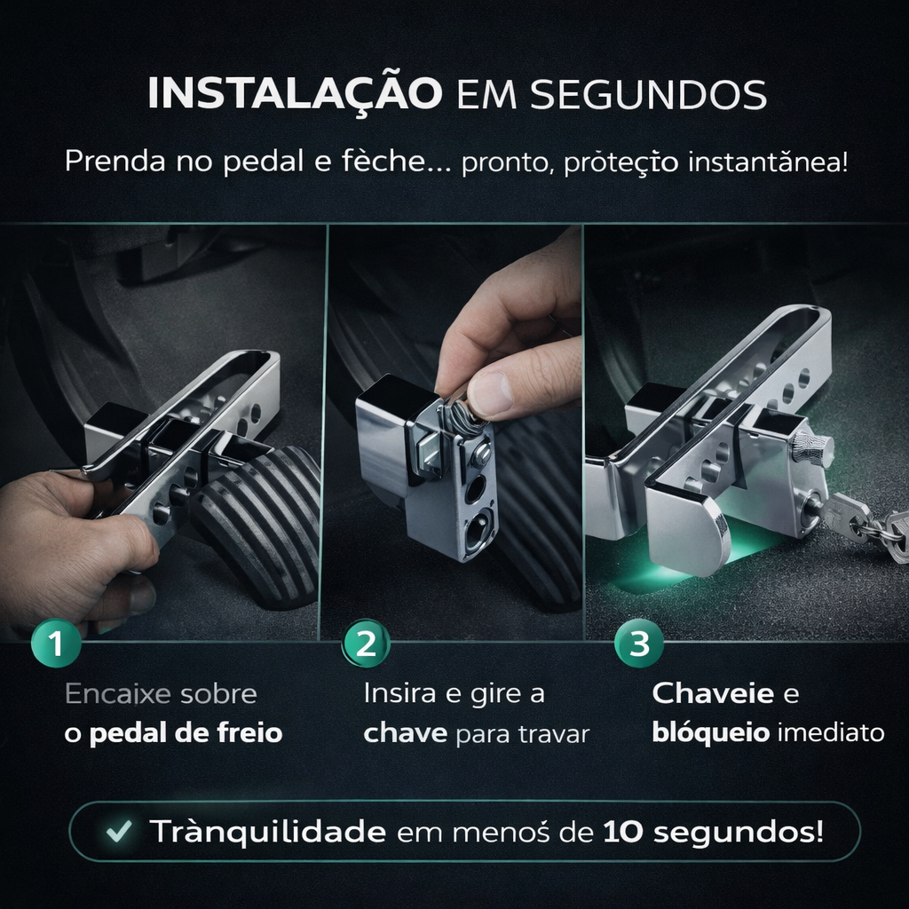 SafeLock™ Trava-Pedal Antirroubo