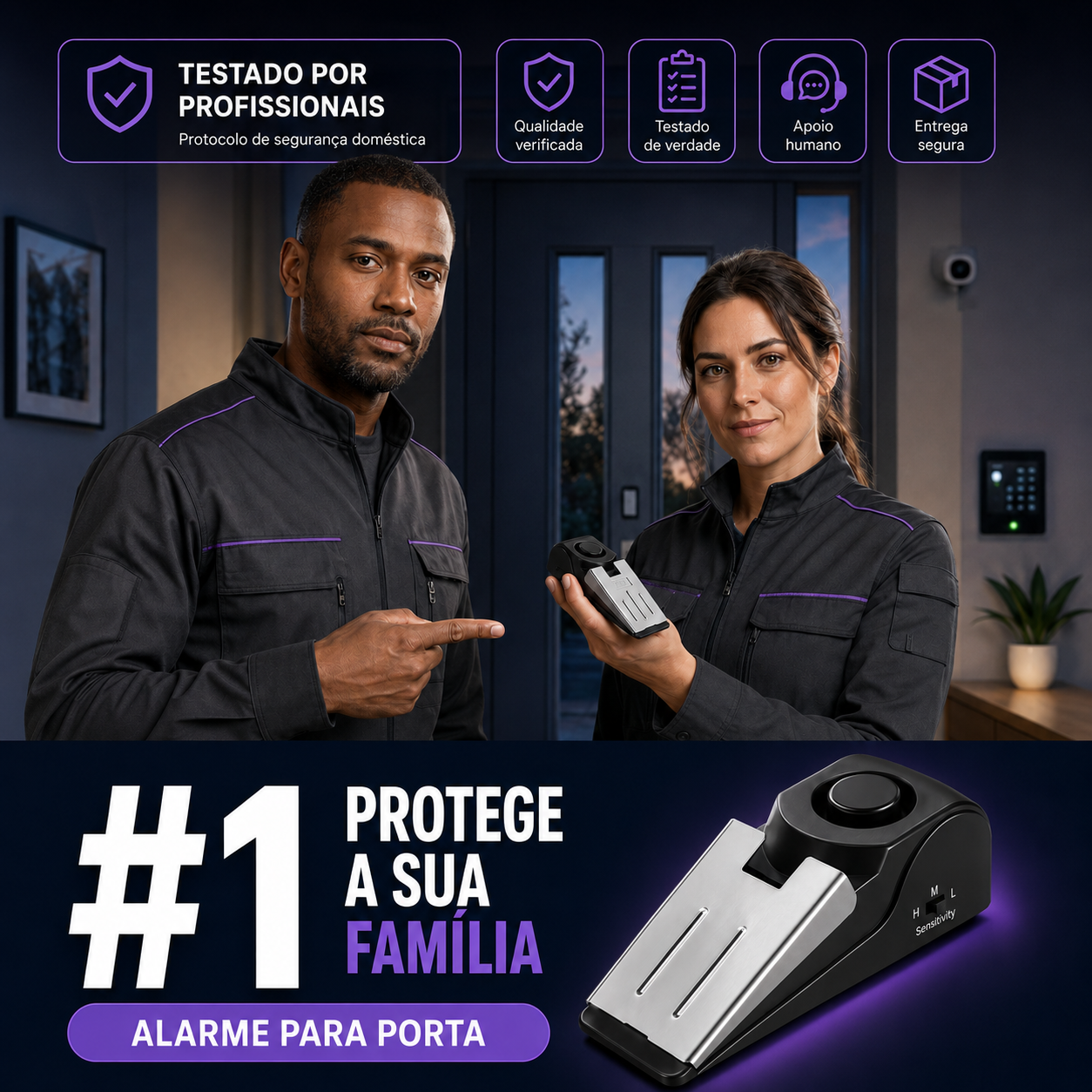 🔒NightGuard™ - Alarme de Porta com sensor