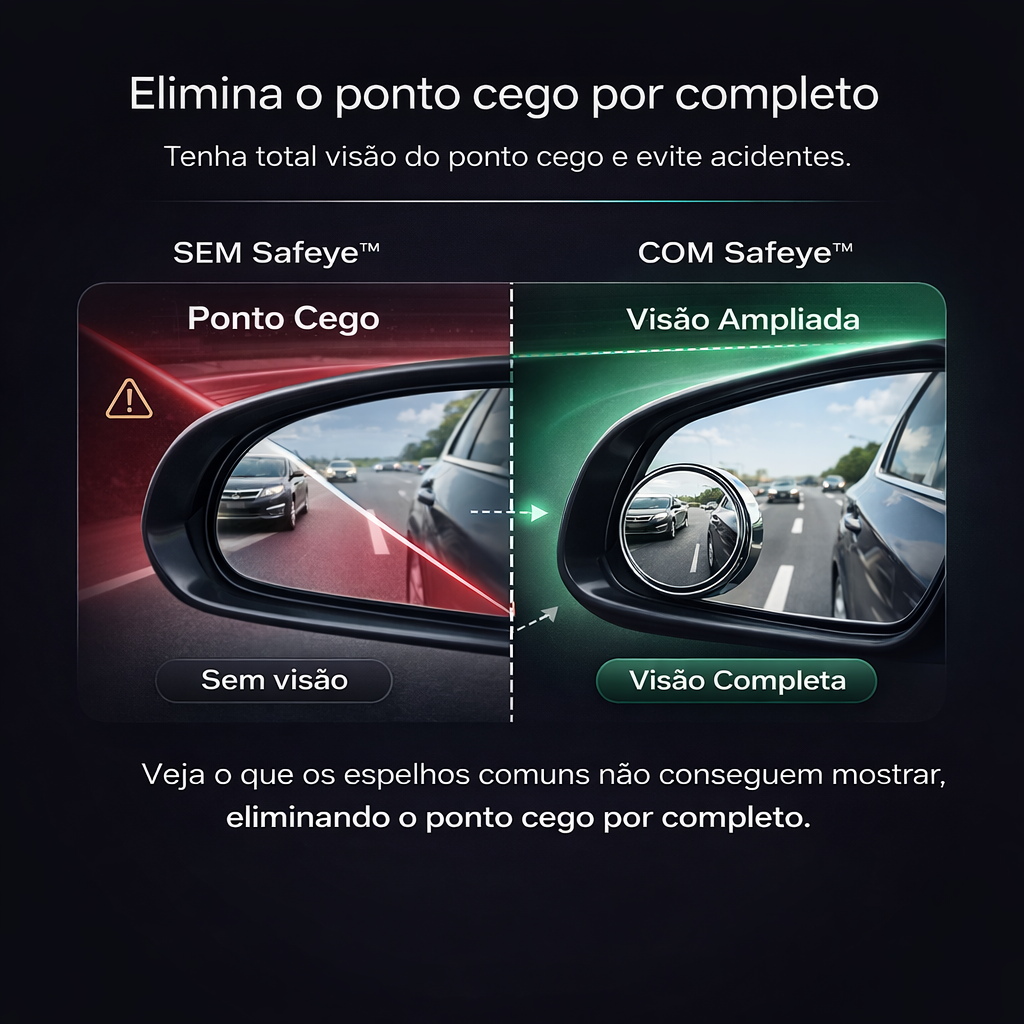 Safeye™- espelho de ponto cego que te protege na estrada