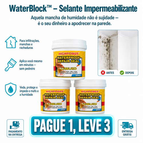 WaterBlock™ – Selante Impermeabilizante para Paredes e Tetos