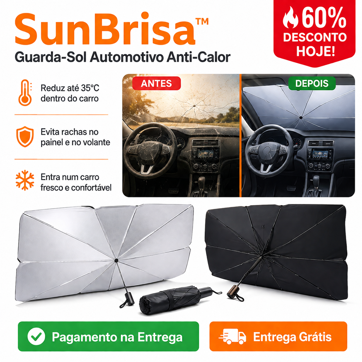 SunBrisa™- Guarda-Sol Automotivo Anti-Calor