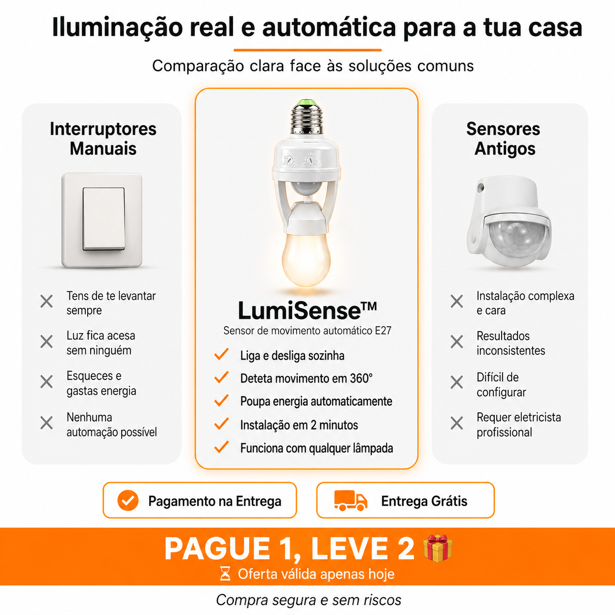 💡 LumiSense™– O sensor de Movimento que acende sua casa na hora certa