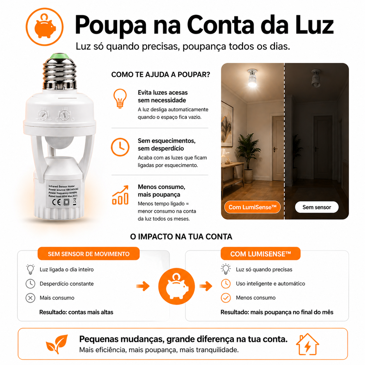 💡 LumiSense™– O sensor de Movimento que acende sua casa na hora certa