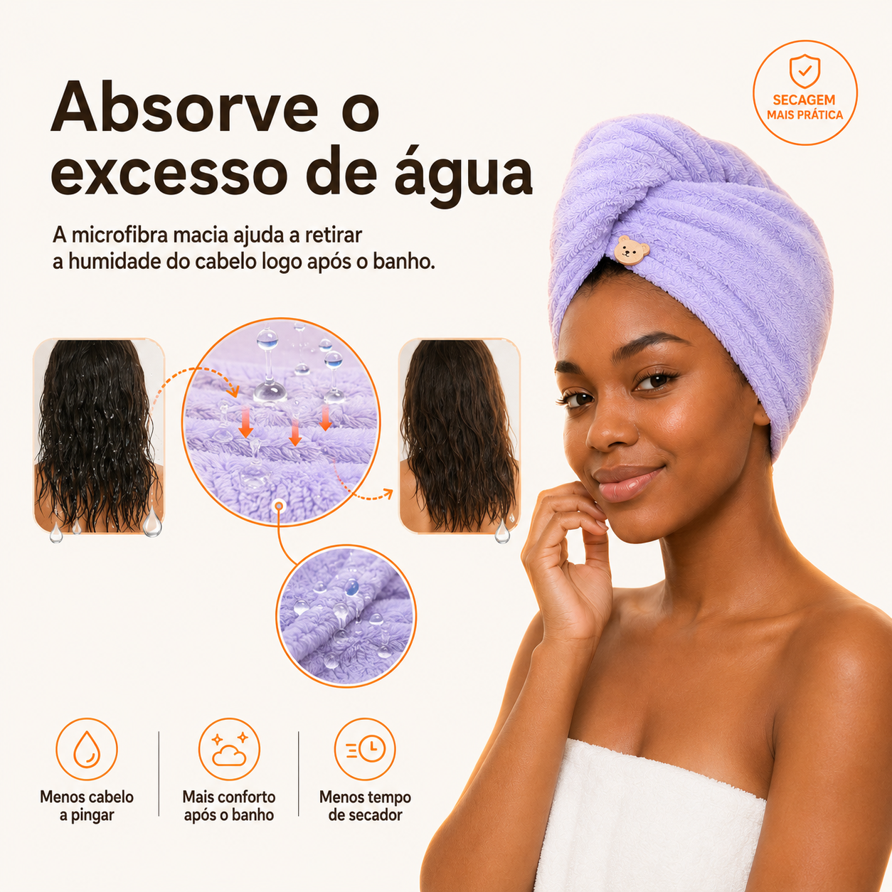 SoftDry™ – Toalha de Secagem de Cabelo + PAGUE 1 E LEVE 2, SOMENTE HOJE! 🔥