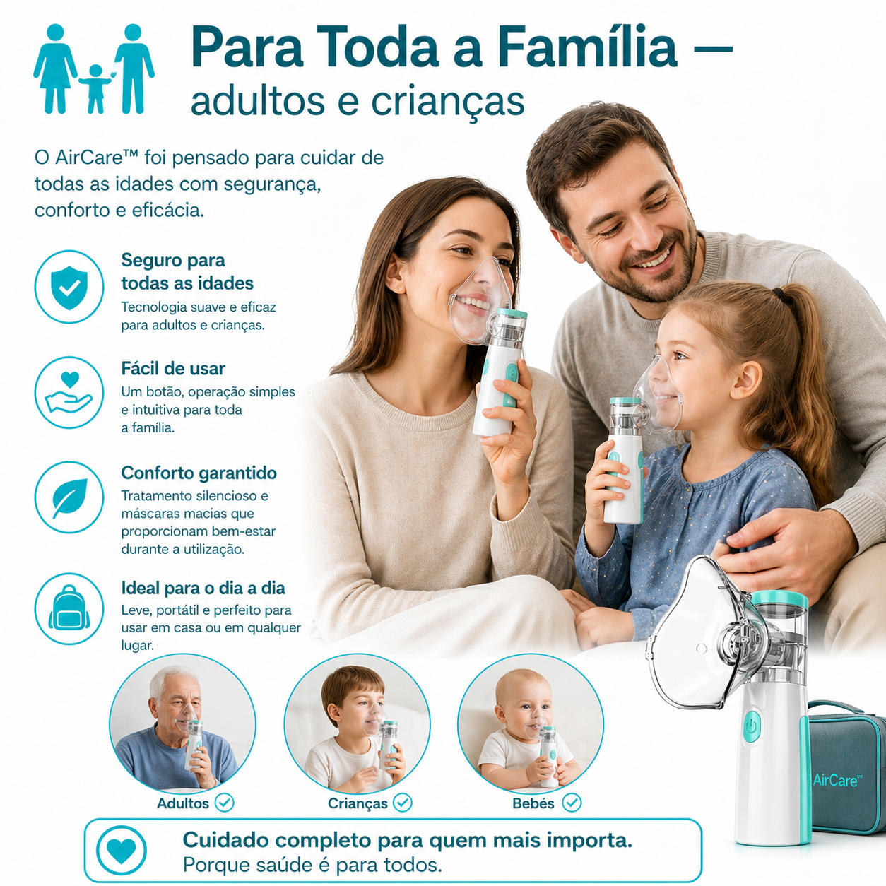 AirCare™ - Nebulizador Portátil de Alívio Imediato
