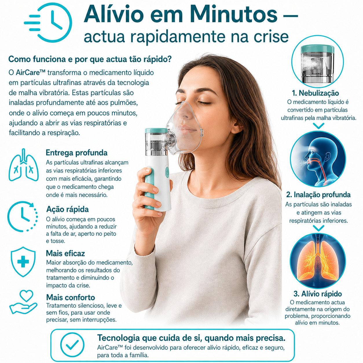 AirCare™ - Nebulizador Portátil de Alívio Imediato
