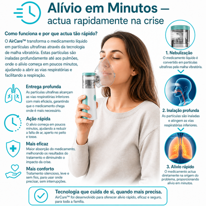 AirCare™ - Nebulizador Portátil de Alívio Imediato