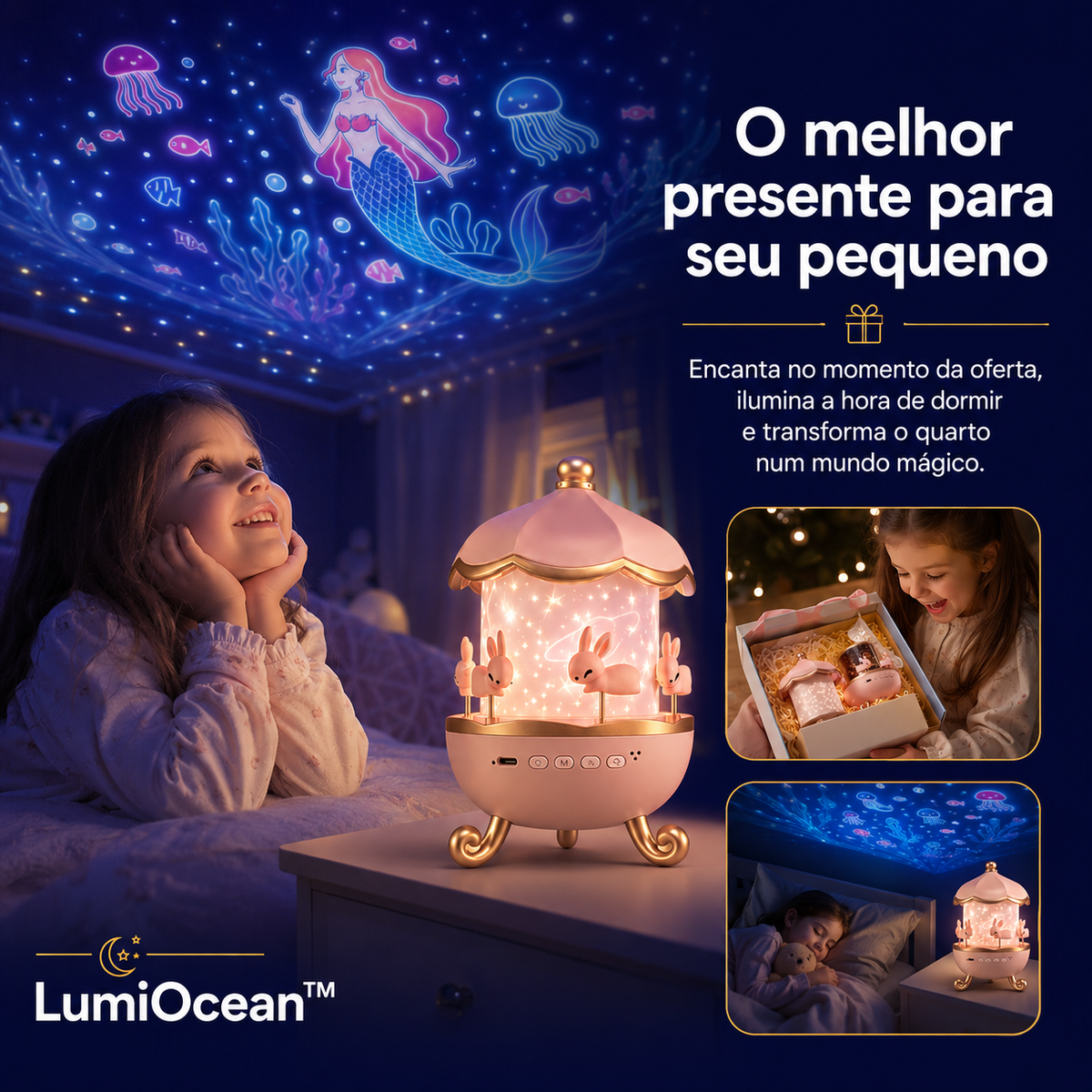 LumiOcean™ - Projetor Mágico 360° · O presente que a criança nunca esquece!