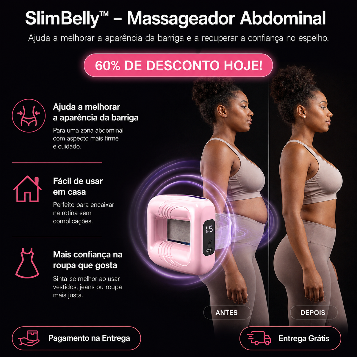 SlimBelly™ – Massageador Abdominal para eliminar as gordurinhas + 60% DE DESCONTO HOJE! 🔥