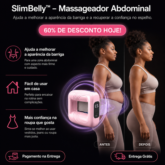 SlimBelly™ – Massageador Abdominal para eliminar as gordurinhas + 60% DE DESCONTO HOJE! 🔥