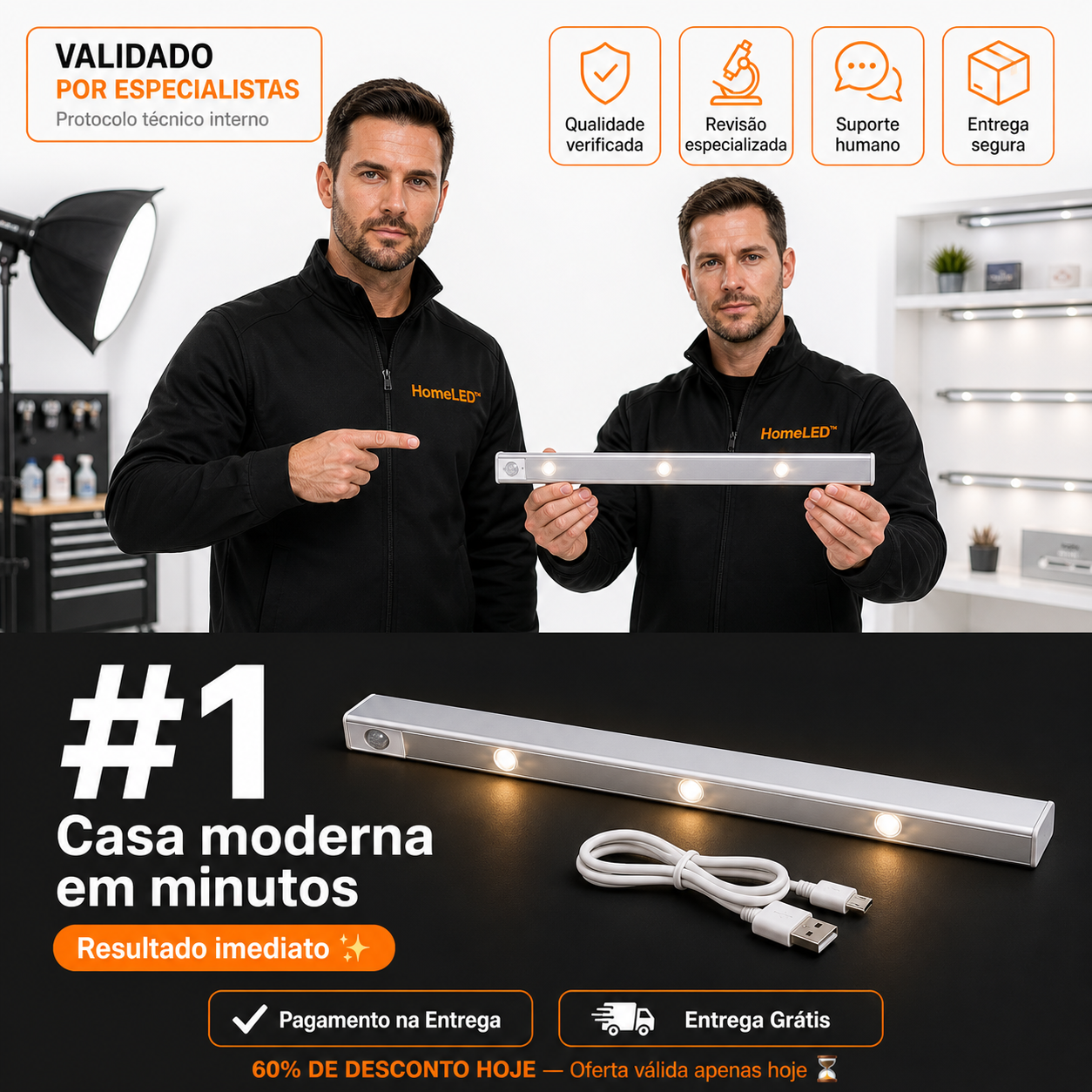 HomeLED™ - Luminária LED com sensor de Movimento