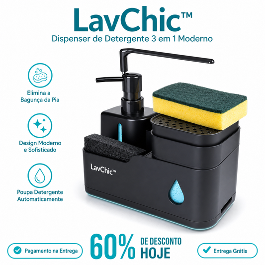 ✨ LavChic™ - Dispenser de Detergente 3 em 1 Moderno