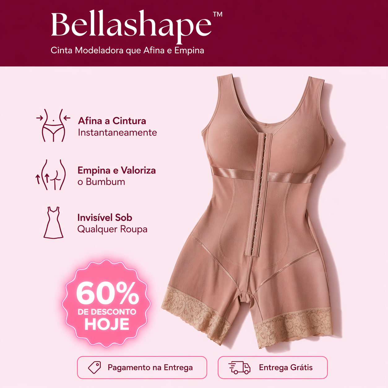 Bellashape™ - Cinta Modeladora que Afina e Empina [FEITO NOS EUA🇺🇸]