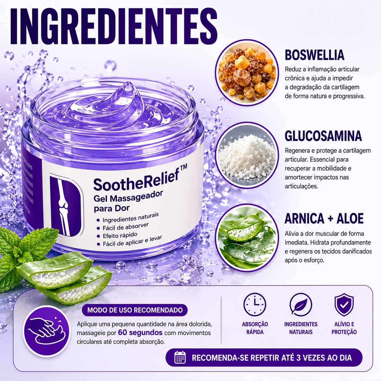 SootheRelief™ – Gel Massageador  + PAGUE 1 E LEVE 2, SOMENTE HOJE! 🔥