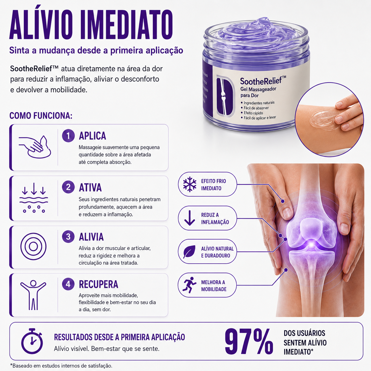 SootheRelief™ – Gel Massageador  + PAGUE 1 E LEVE 2, SOMENTE HOJE! 🔥