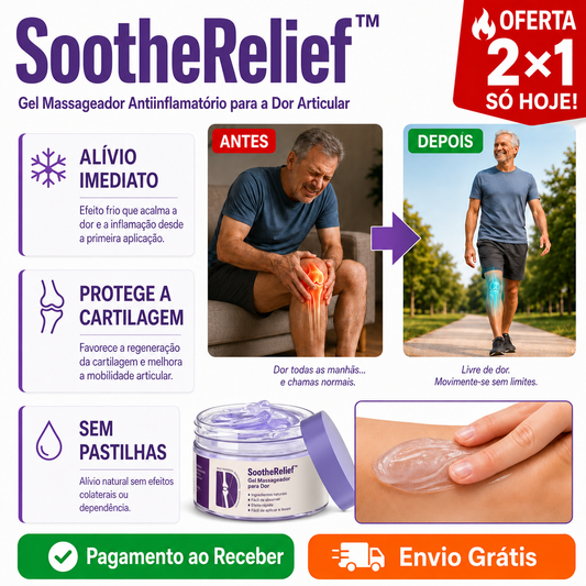SootheRelief™ – Gel Massageador  + PAGUE 1 E LEVE 2, SOMENTE HOJE! 🔥