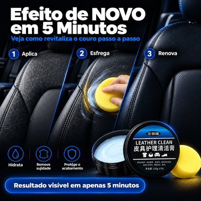 LeatherClean™ – Pasta Restauradora de Couro + Esponjas de Limpeza GRATIS HOJE  🔥