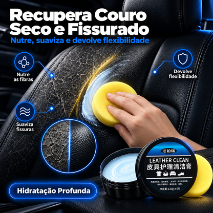 LeatherClean™ – Pasta Restauradora de Couro + Esponjas de Limpeza GRATIS HOJE  🔥