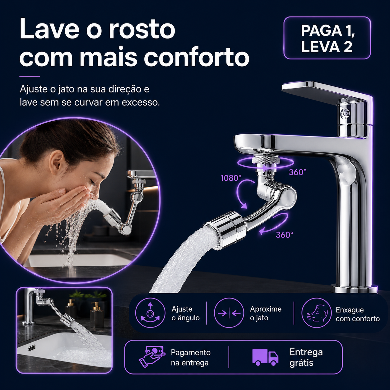 Aqua360™ – Extensor Giratório para Torneira